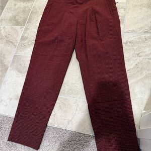 Worthington Burgundy Checkered Dress Pants